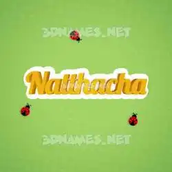 natthacha in Ladybugs style - 3D name wallpaper