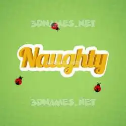 naughty in Ladybugs style - 3D name wallpaper
