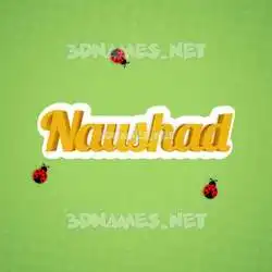 naushad in Ladybugs style - 3D name wallpaper