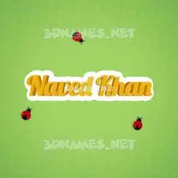 naved khan in Ladybugs style - 3D name wallpaper