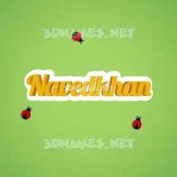 navedkhan in Ladybugs style - 3D name wallpaper