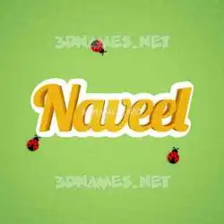 naveel in Ladybugs style - 3D name wallpaper