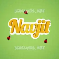 navjit in Ladybugs style - 3D name wallpaper