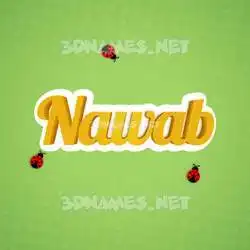 nawab in Ladybugs style - 3D name wallpaper