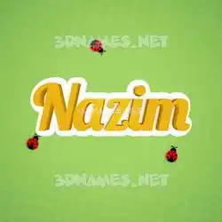 nazim in Ladybugs style - 3D name wallpaper