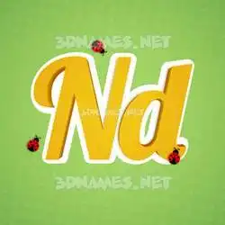 nd in Ladybugs style - 3D name wallpaper