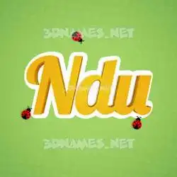 ndu in Ladybugs style - 3D name wallpaper