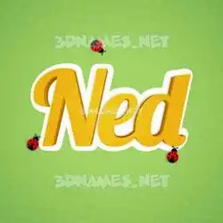 ned in Ladybugs style - 3D name wallpaper