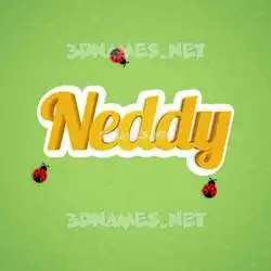neddy in Ladybugs style - 3D name wallpaper