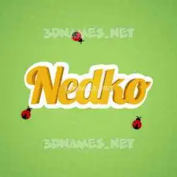 nedko in Ladybugs style - 3D name wallpaper