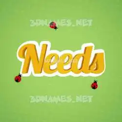 needs in Ladybugs style - 3D name wallpaper