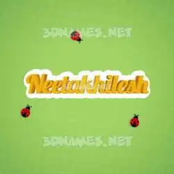 neetakhilesh in Ladybugs style - 3D name wallpaper