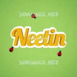 neetin in Ladybugs style - 3D name wallpaper