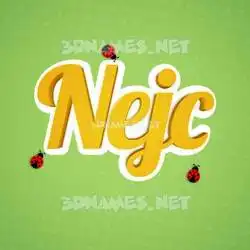 nejc in Ladybugs style - 3D name wallpaper