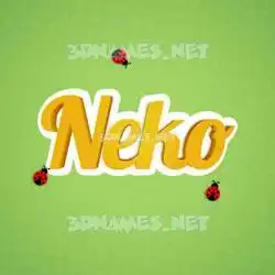 neko in Ladybugs style - 3D name wallpaper