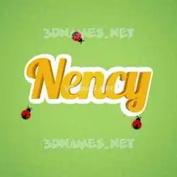 nency in Ladybugs style - 3D name wallpaper