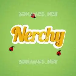 nerchy in Ladybugs style - 3D name wallpaper