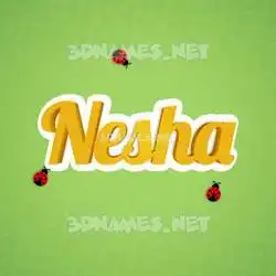 nesha in Ladybugs style - 3D name wallpaper