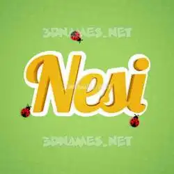 nesi in Ladybugs style - 3D name wallpaper