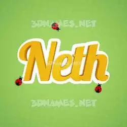 neth in Ladybugs style - 3D name wallpaper