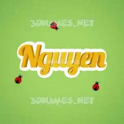 nguyen in Ladybugs style - 3D name wallpaper