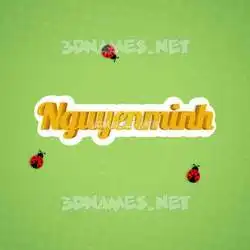 nguyenminh in Ladybugs style - 3D name wallpaper