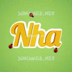 nha in Ladybugs style - 3D name wallpaper