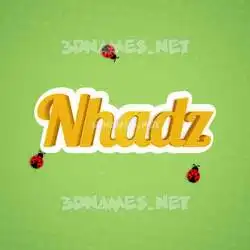 nhadz in Ladybugs style - 3D name wallpaper