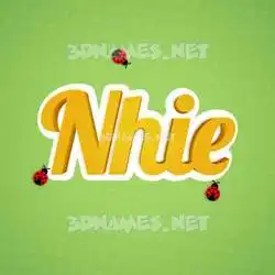 nhie in Ladybugs style - 3D name wallpaper