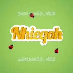 nhieqoh in Ladybugs style - 3D name wallpaper