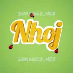 nhoj in Ladybugs style - 3D name wallpaper