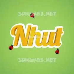 nhut in Ladybugs style - 3D name wallpaper