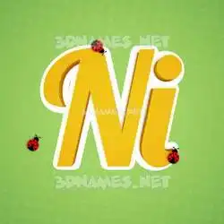 ni in Ladybugs style - 3D name wallpaper