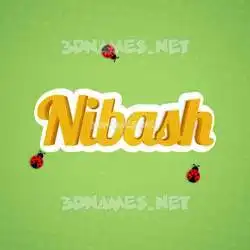 nibash in Ladybugs style - 3D name wallpaper