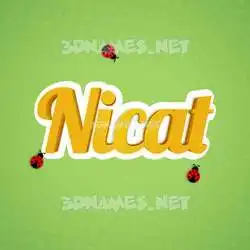 nicat in Ladybugs style - 3D name wallpaper