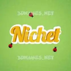 nichet in Ladybugs style - 3D name wallpaper