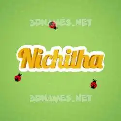 nichitha in Ladybugs style - 3D name wallpaper