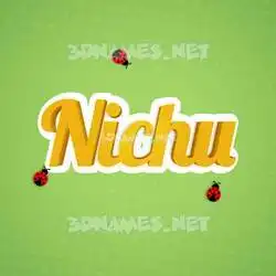 nichu in Ladybugs style - 3D name wallpaper
