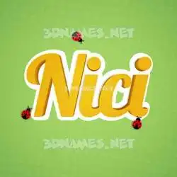 nici in Ladybugs style - 3D name wallpaper