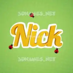 nick in Ladybugs style - 3D name wallpaper