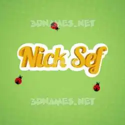 nick sef in Ladybugs style - 3D name wallpaper