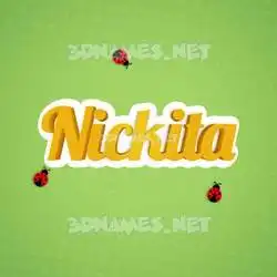 nickita in Ladybugs style - 3D name wallpaper