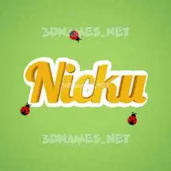nicku in Ladybugs style - 3D name wallpaper