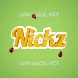 nickz in Ladybugs style - 3D name wallpaper