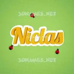 niclas in Ladybugs style - 3D name wallpaper