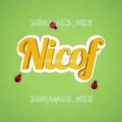 nicof in Ladybugs style - 3D name wallpaper
