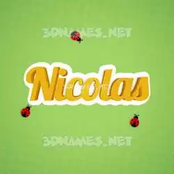 nicolas in Ladybugs style - 3D name wallpaper