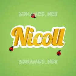 nicoll in Ladybugs style - 3D name wallpaper