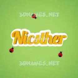 nicsther in Ladybugs style - 3D name wallpaper