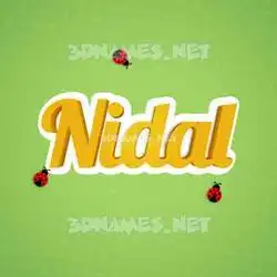 nidal in Ladybugs style - 3D name wallpaper